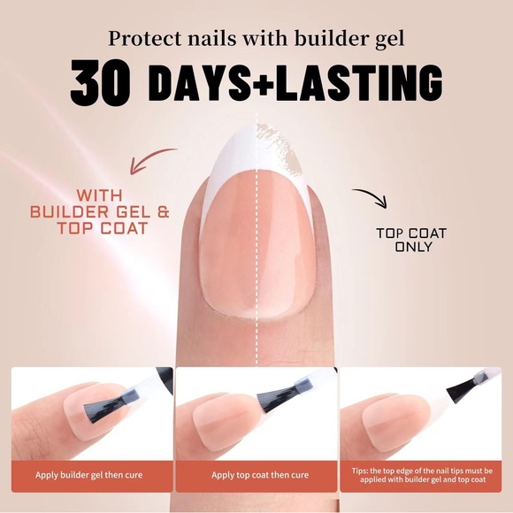 French Gel Nail Tips Medium Almond - 240PCS 4-IN-1 Matte  Pre-Top & Pre-colored - Picture 6 of 10